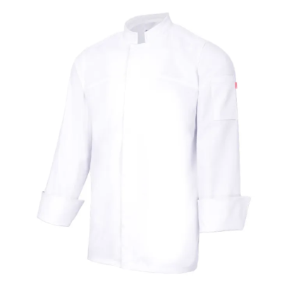 Chaqueta cocina manga larga con cierre central y bolsillo en manga