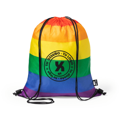 mochila de cuerdas arcoíris RPET