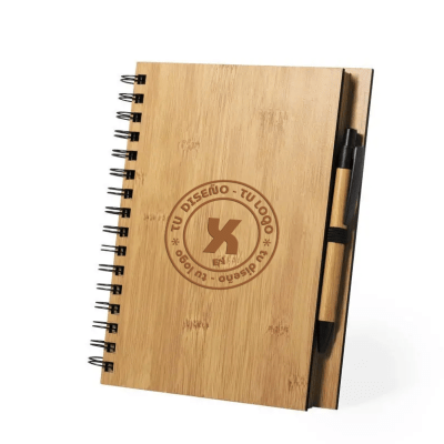 set escritura bambú personalizado libreta bolígrafo